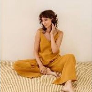 Little mountain made in Vancouver Elegant Mustard Jumpsuit for Women